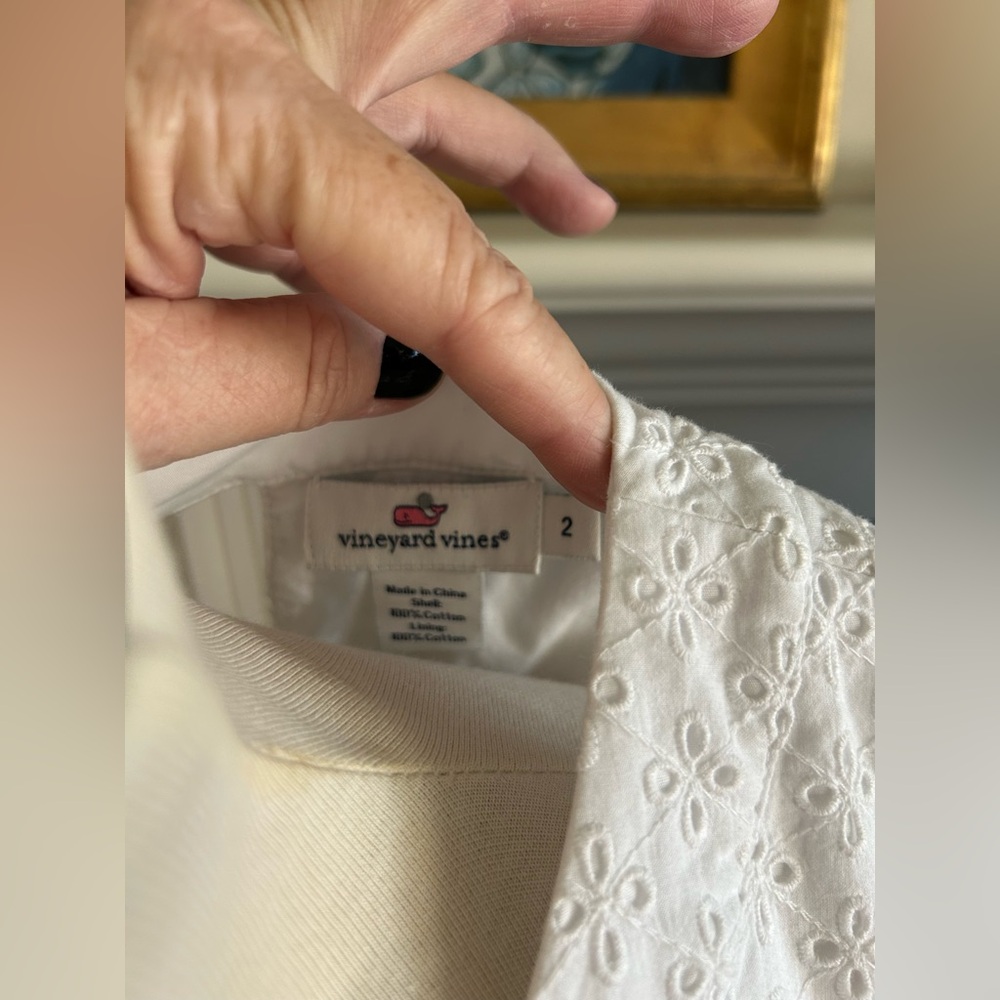 VINEYARD VINES White Lace Midi Dress with Back Cut-Out, Size 2 NWOT - Picture 4 of 12